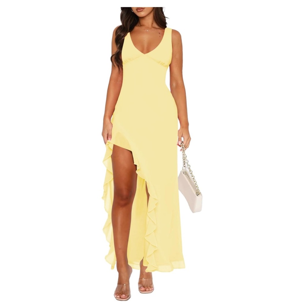 Elegant Yellow Maxi Dress